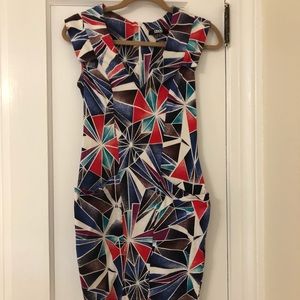 ASOS Geometric Print V-neck Dress- Size 6/ UK 10